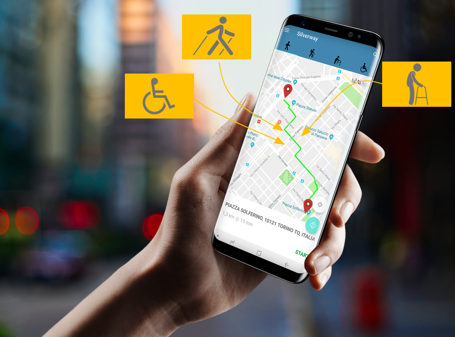 screenshot of the silverway app